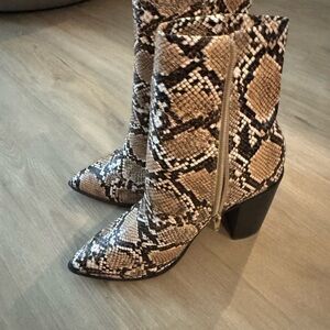 Snakeskin Heeled Boots